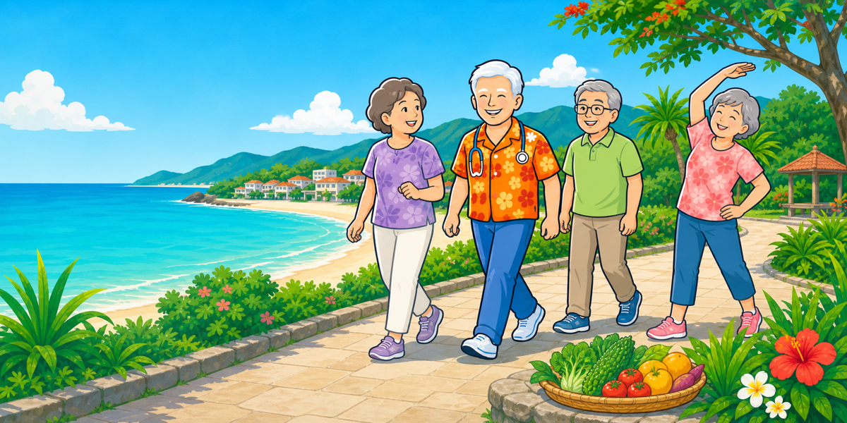 Dr. Vaughan and neighbours on a beach walk